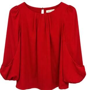 Chandi & Lia Small Red Long Sleeve Shirt Size Small